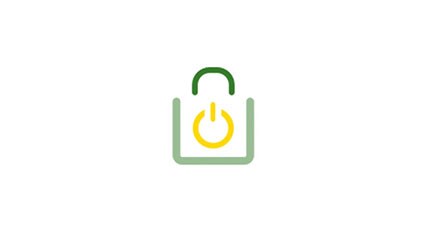 电源符号叠加的购物返回图标